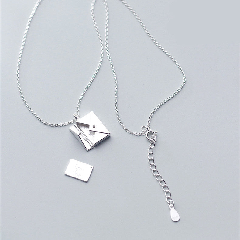 Platinum Envelope Letter Necklace