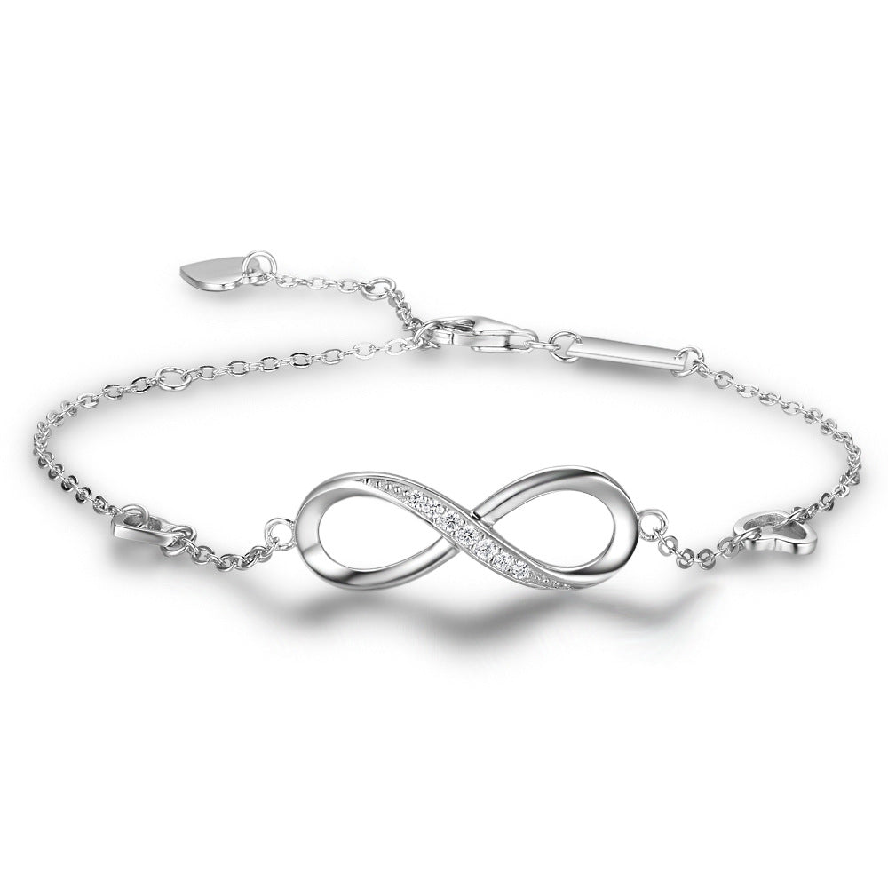 S925 Sterling Silver Infinity Bracelet