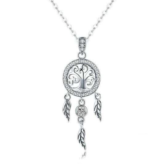 S925 Sterling Silver Dreamcatcher Necklace