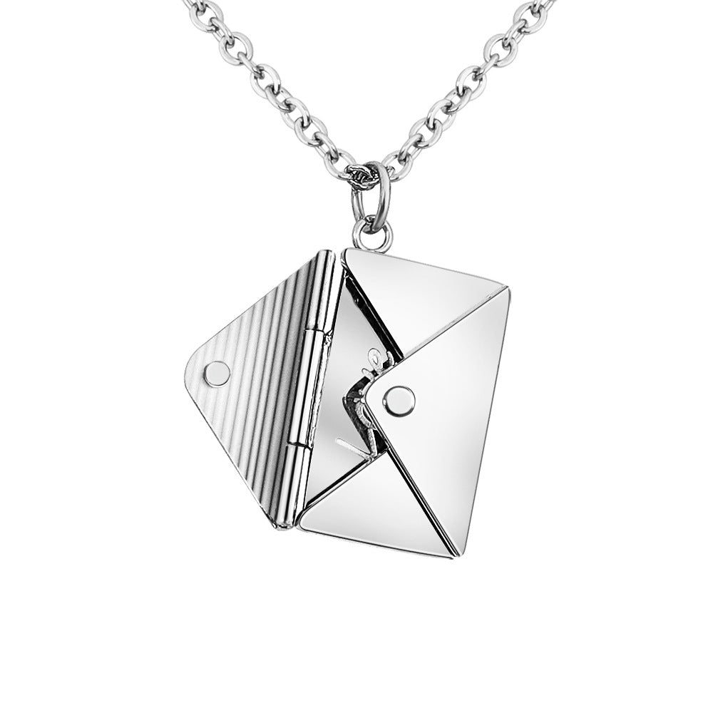 Platinum Envelope Letter Necklace