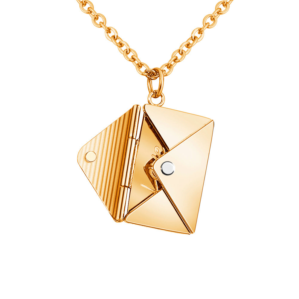 Platinum Envelope Letter Necklace