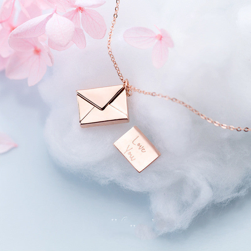 Platinum Envelope Letter Necklace